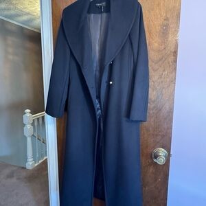 Donna Karan Black Full Length Wool Coat Timeless Elegance